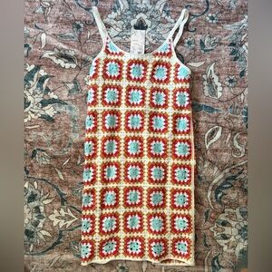 NWT Willow & Wind Colorful Crochet Patterned Dress - Small